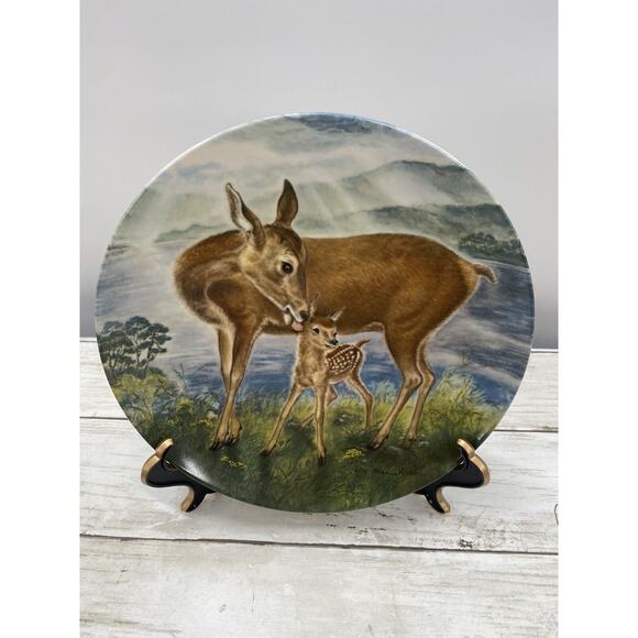 1985 Edwin M Knowles Signs of Love A Reassuring Touch #6 Deer Wildlife Plate - Picture 9 of 12